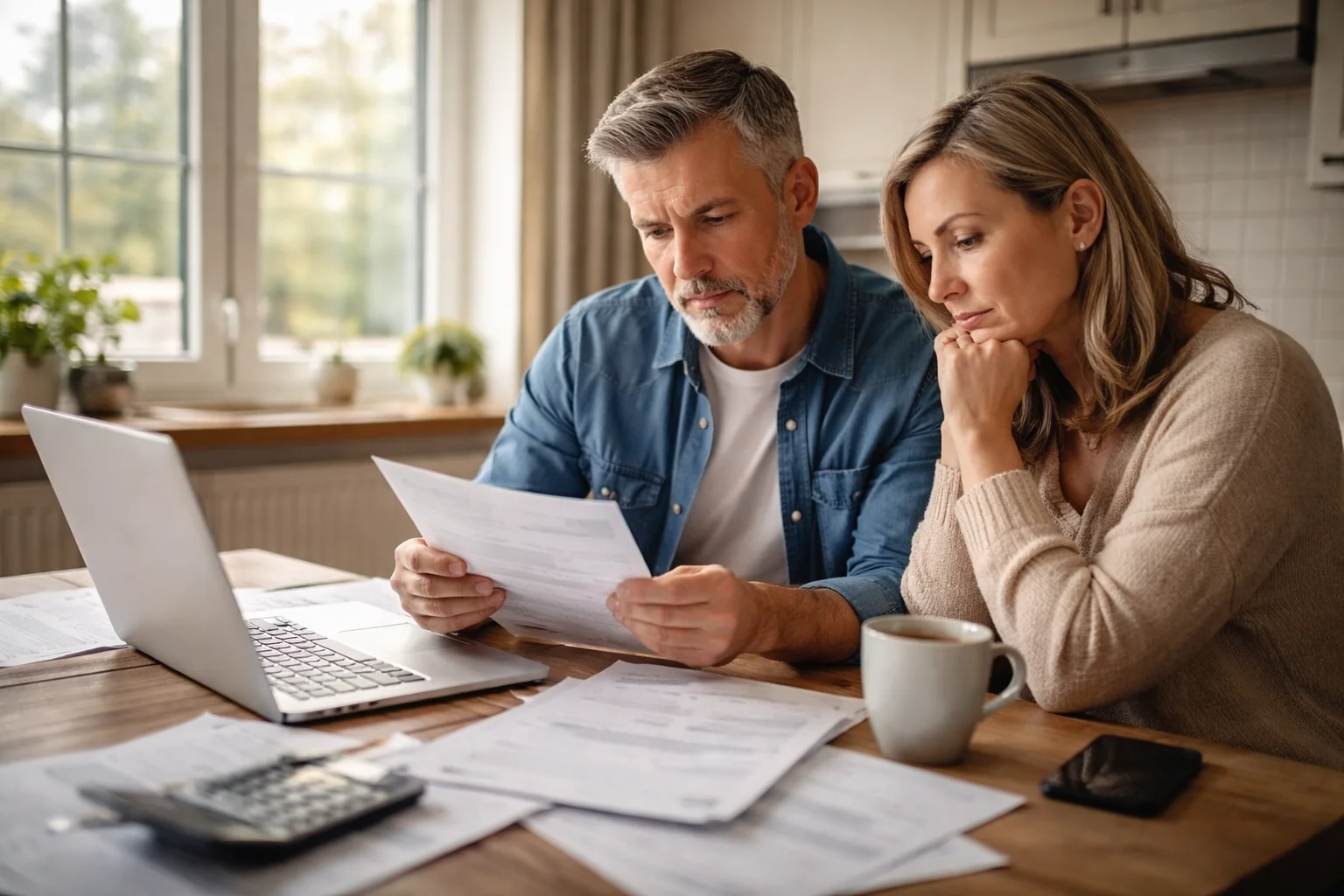 Homeowners reviewing mortgage paperwork after an FCA warning about mortgage scams